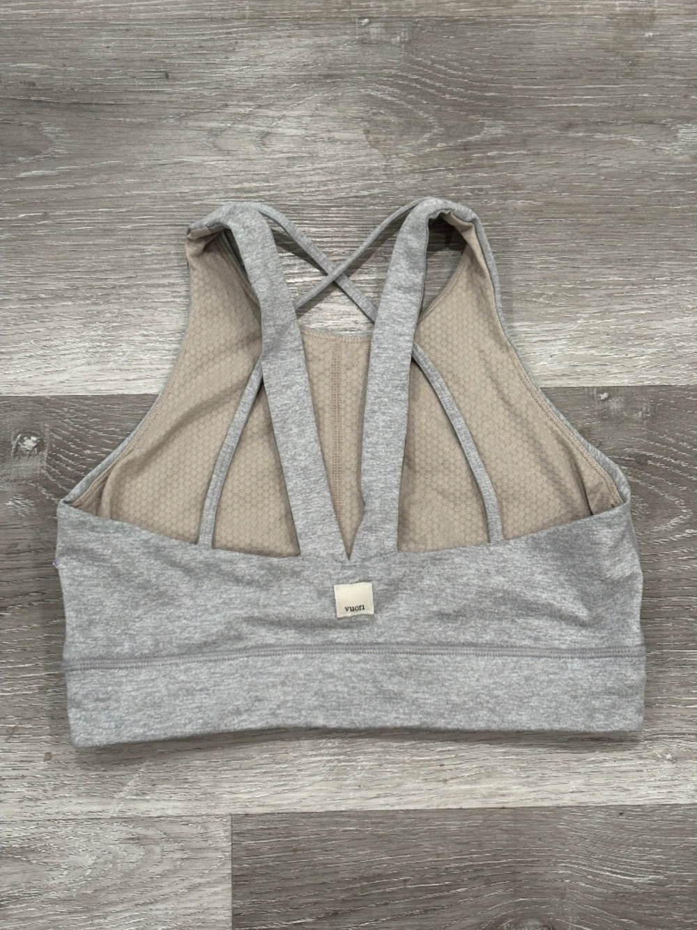Vuori Elevation Sports Bra Gray Heather Racerback Womens Performance Womens S